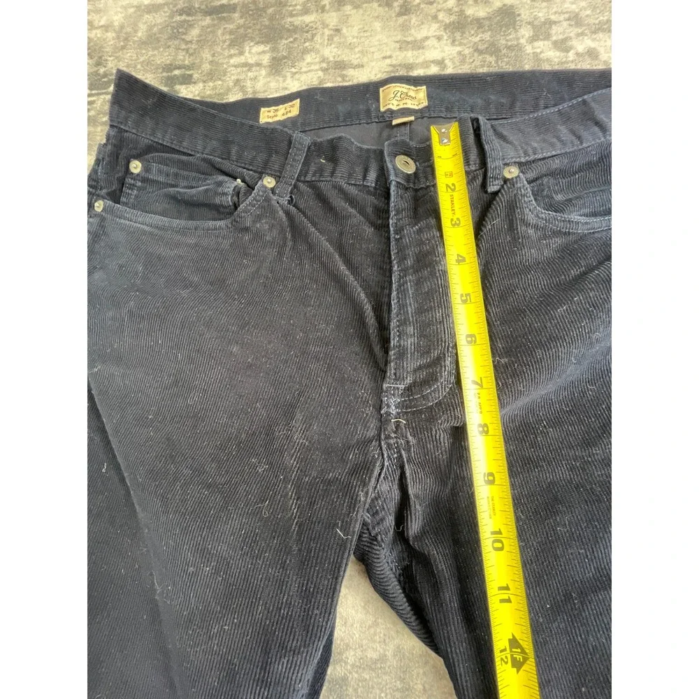 J. Crew Mens 35x32 484 Slim Fit Corduroy Pants Navy Blue Straight Cut Trousers